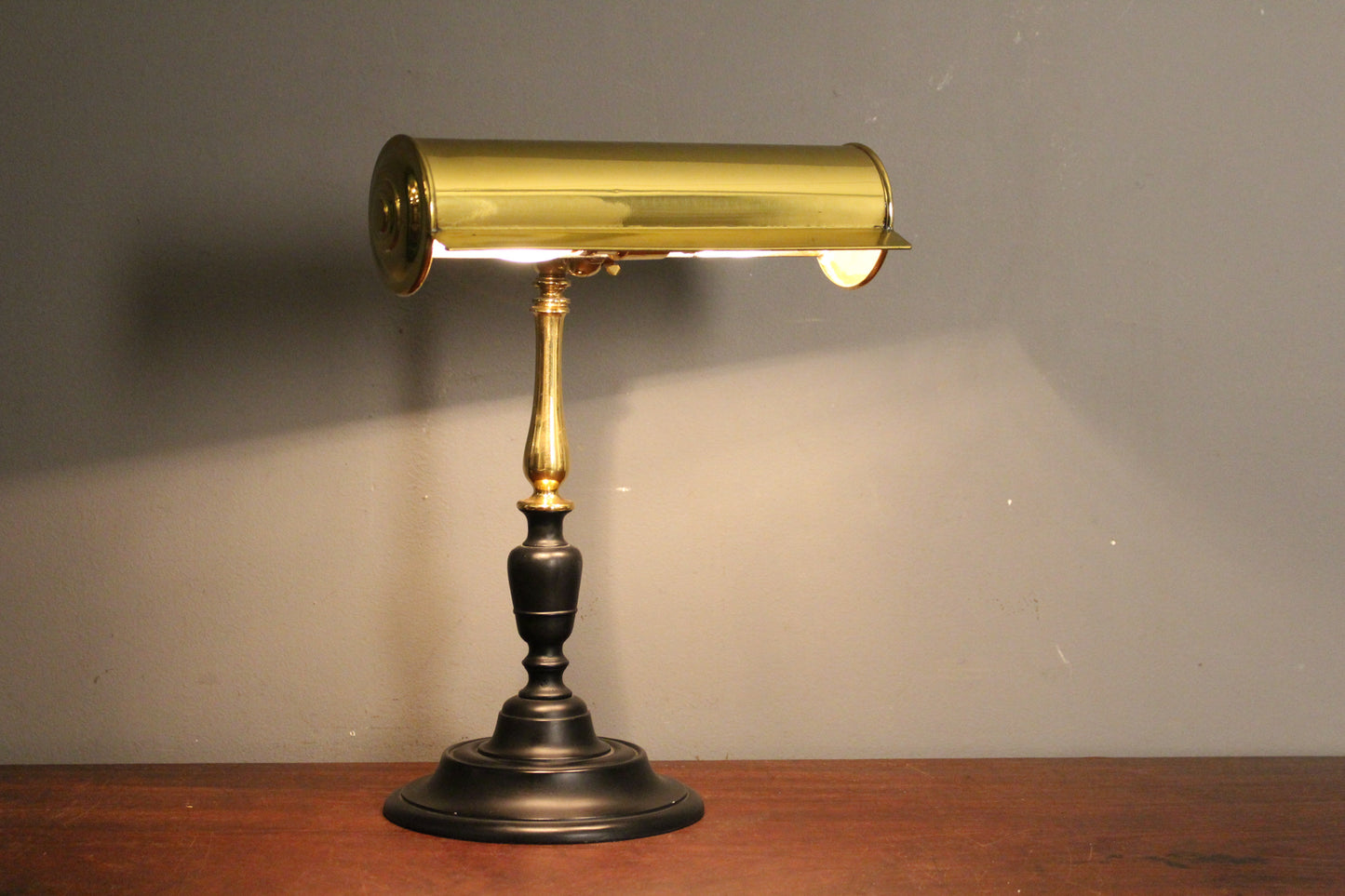 Brass & Black Banker's Desk Lamp