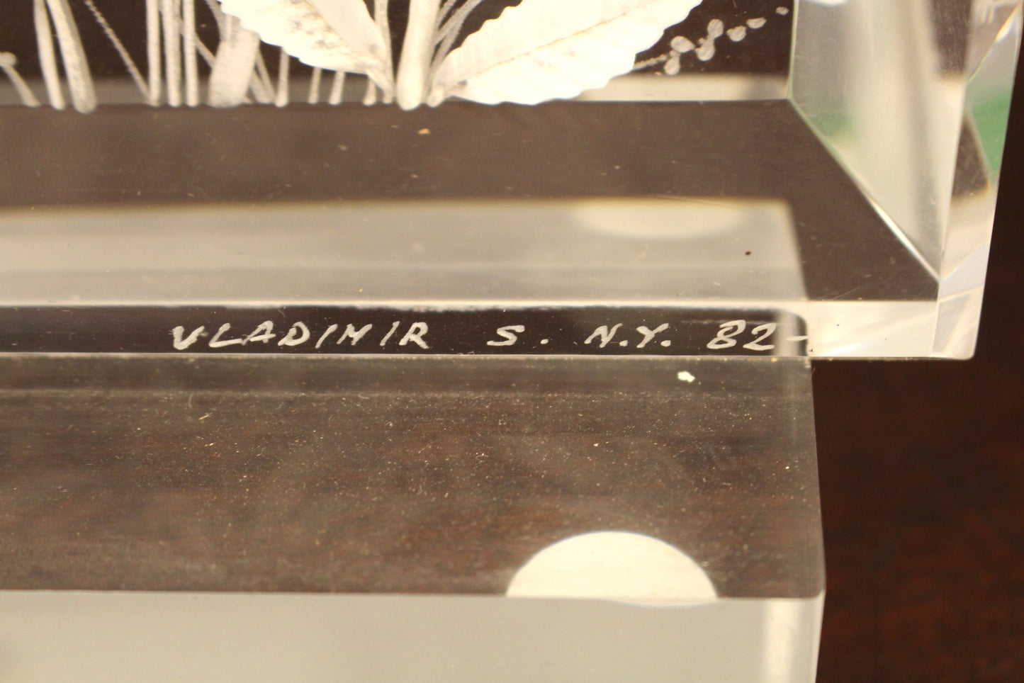 Etched Lucite Sculpture