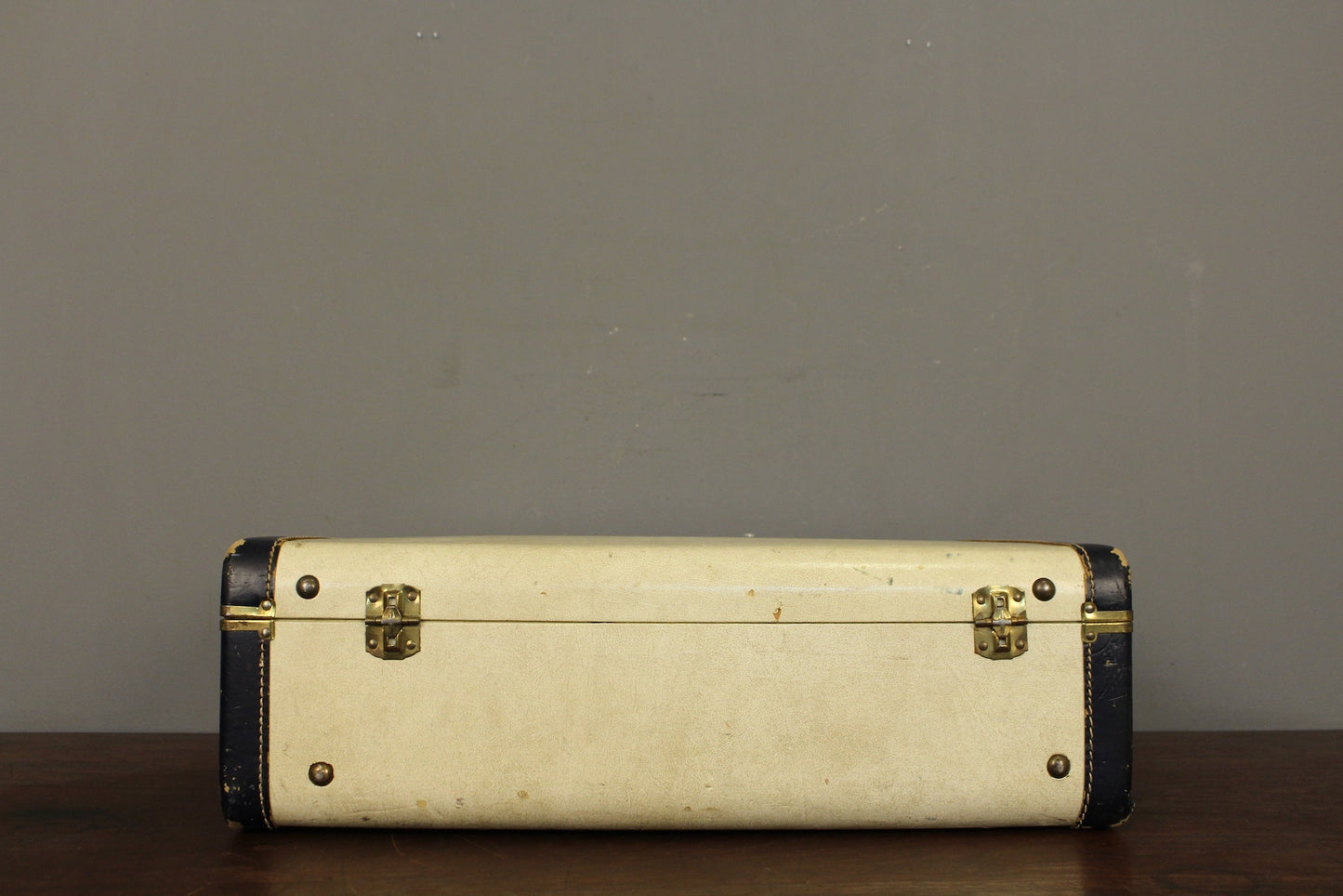 Cream & Navy Suitcase