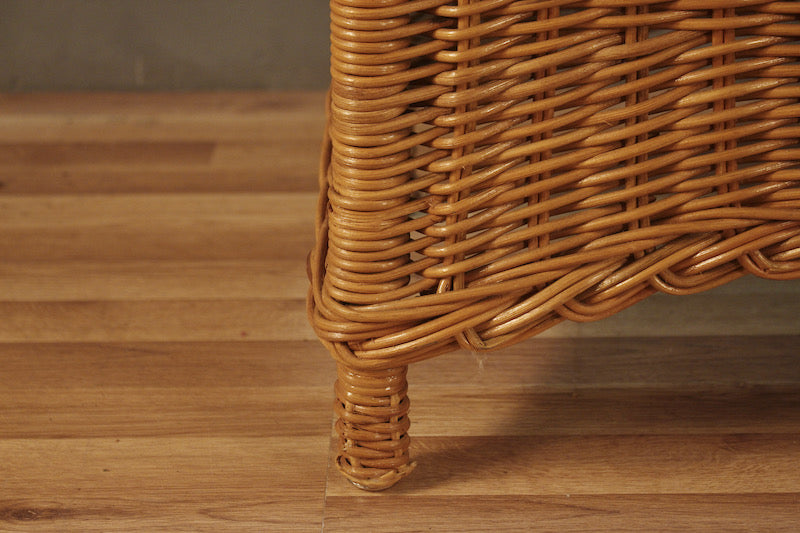 Wicker & Glass Side Table - ONLINE ONLY