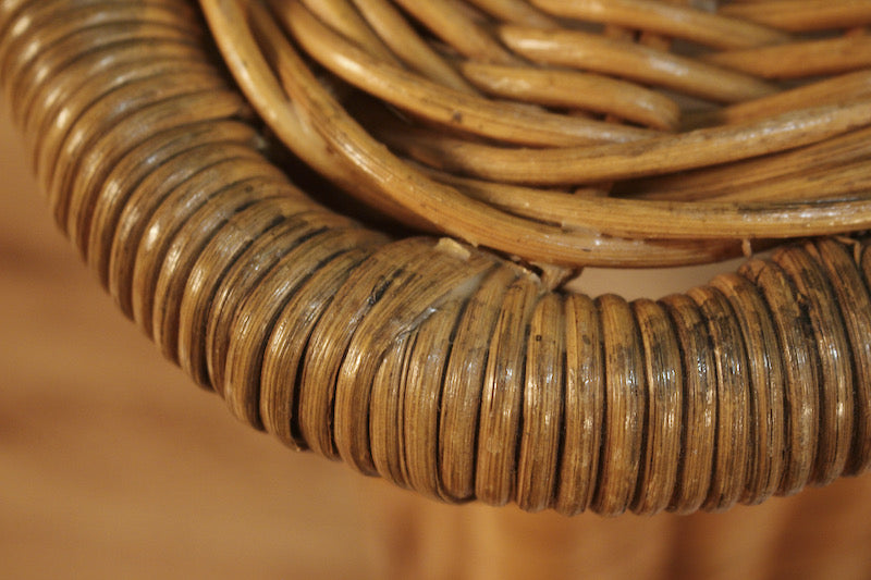 Wicker & Glass Side Table - ONLINE ONLY