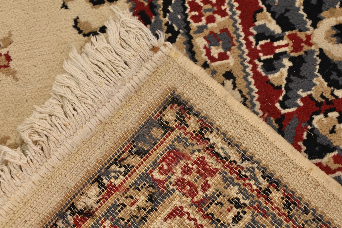 Large Cream & Crimson Floral Area Rug - ONLINE ONLY