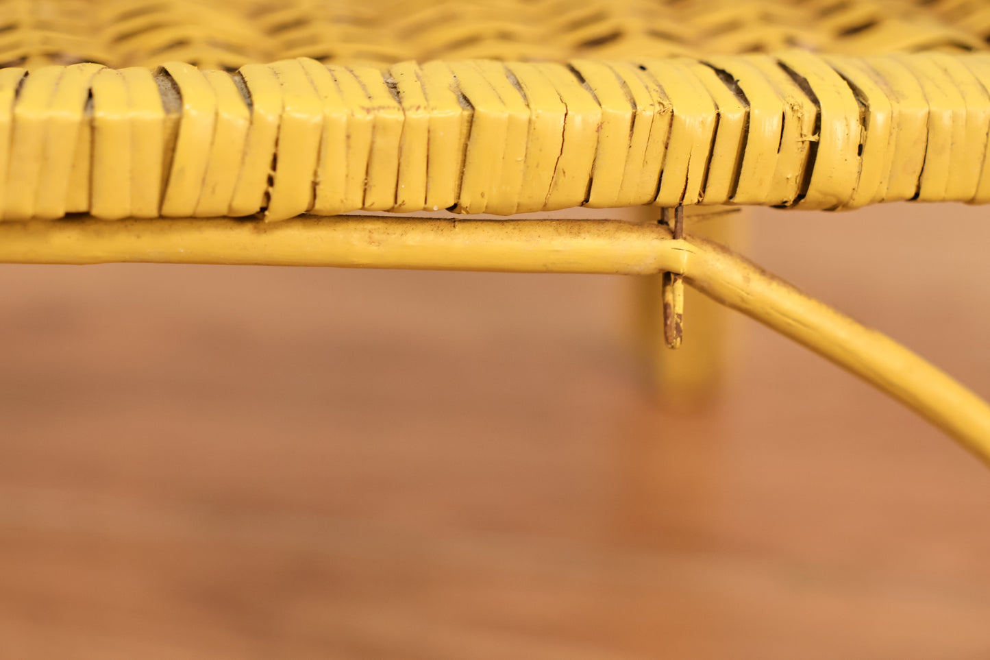 Petite Yellow Wicker 3-Tier Shelf