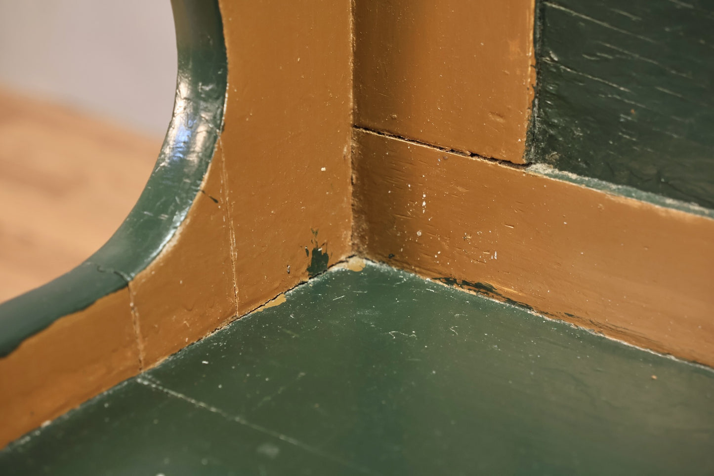 Painted Green & Tan Bench - ONLINE ONLY