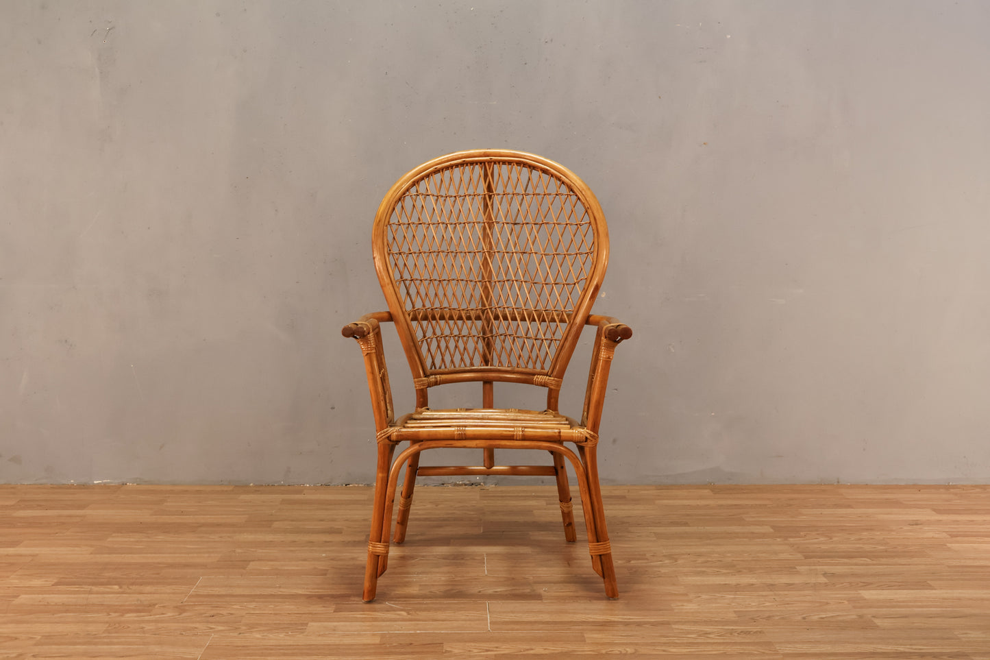 Coastal Fan-Back Rattan Armchair - ONLINE ONLY