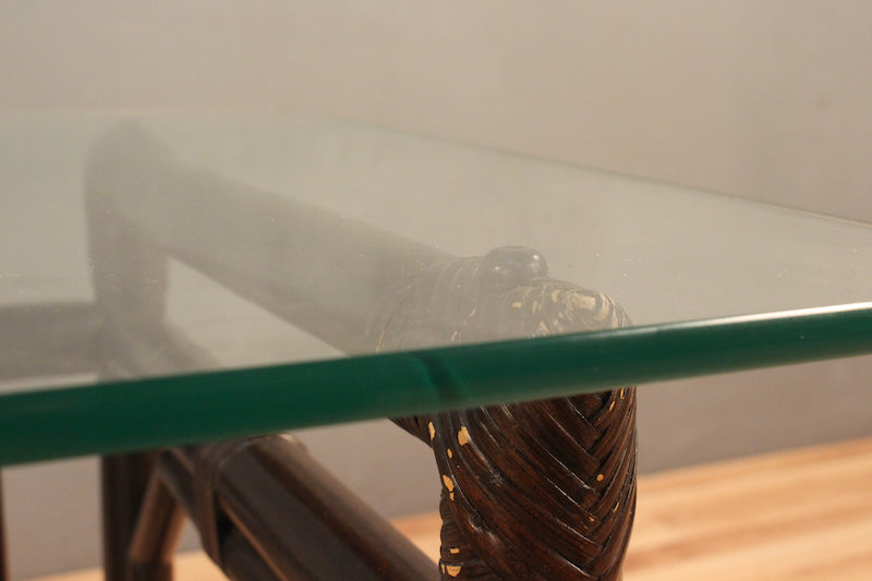 Espresso Rattan & Glass End Table – ONLINE ONLY