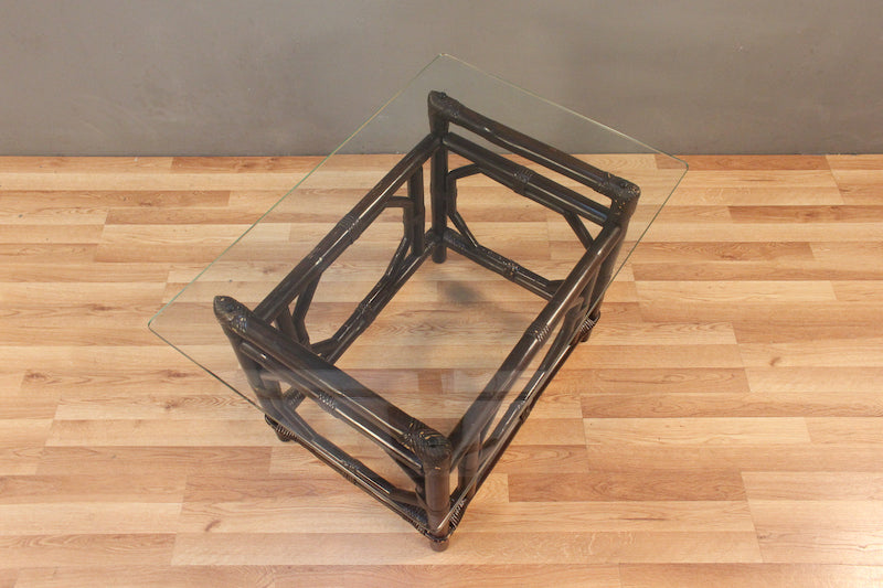 Espresso Rattan & Glass End Table – ONLINE ONLY