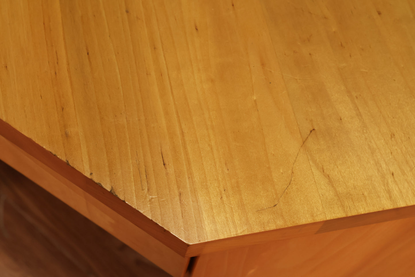 Simple Pine 1-Drawer Corner Desk
