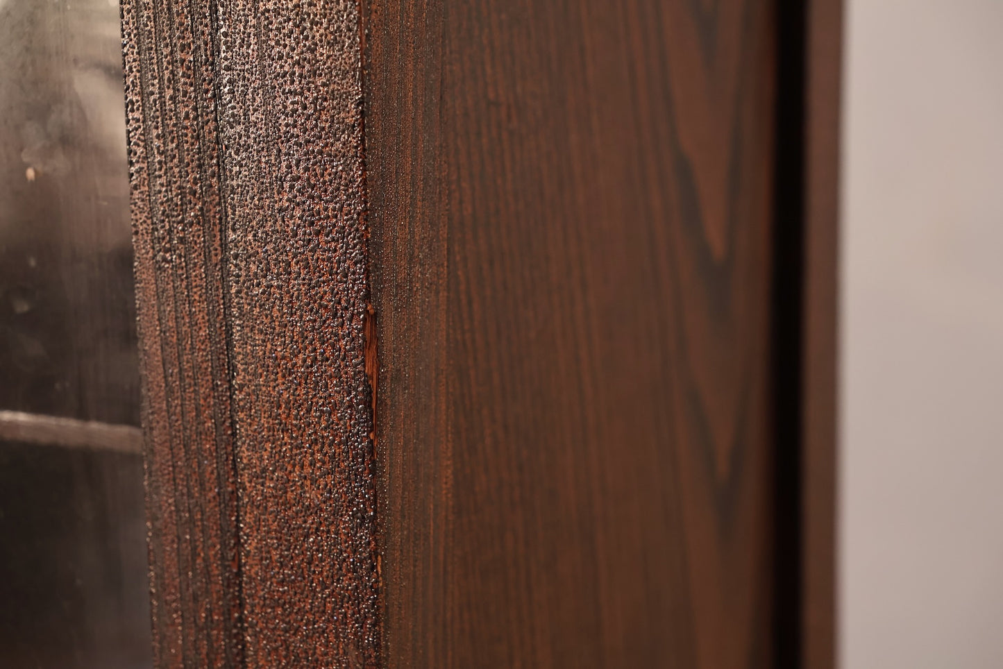 Slim Dark Oak & Glass Cabinet - ONLINE ONLY