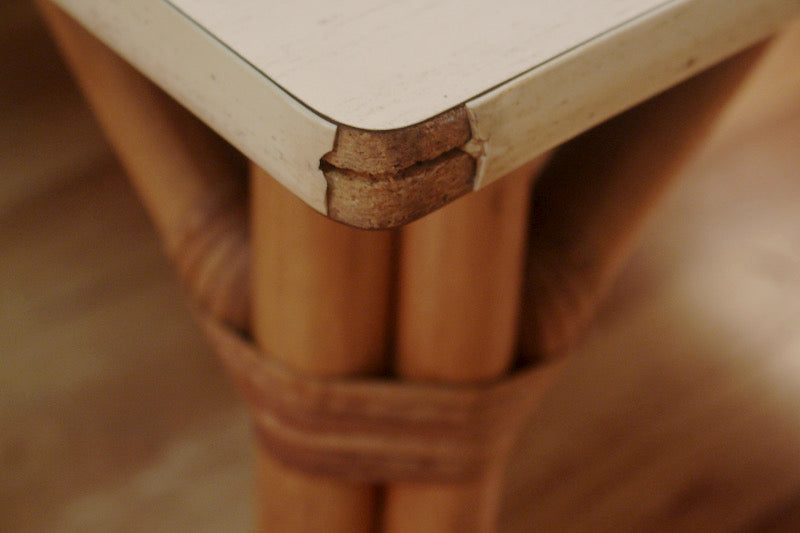 Rattan & Laminate Square Coffee Table – ONLINE ONLY