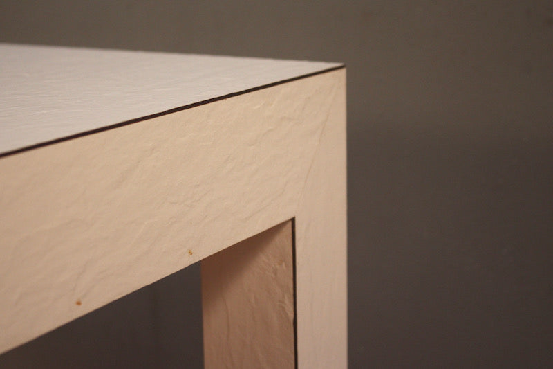 White Textured Laminate Parsons End Table – ONLINE ONLY