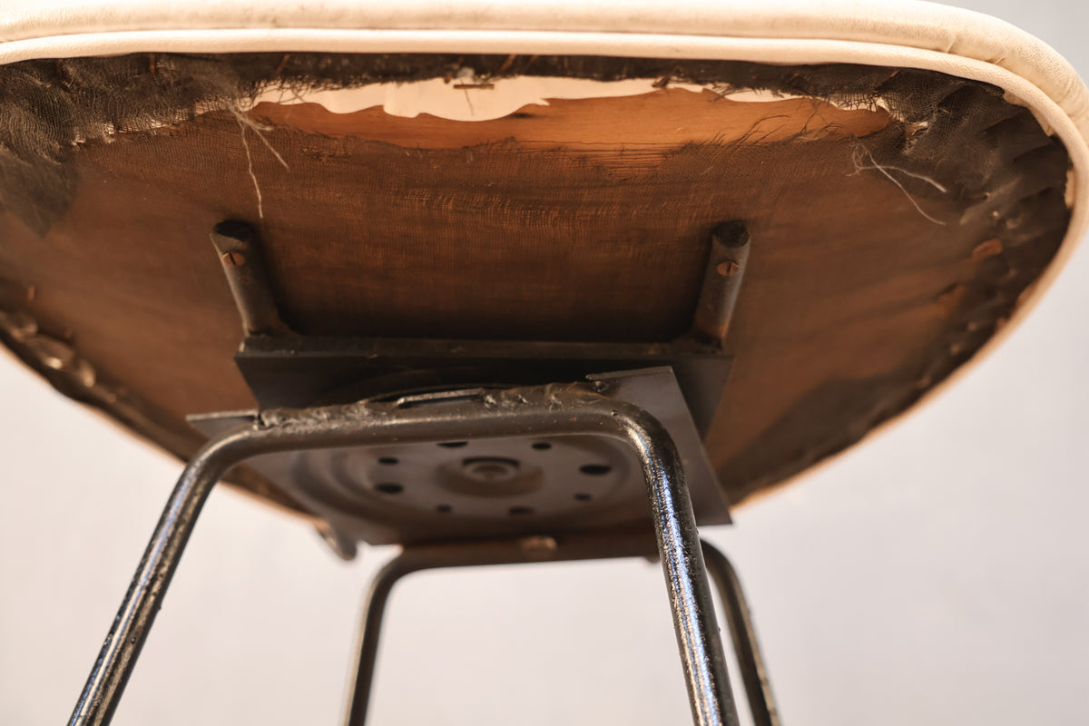 Curlicue & White Vinyl Bar Stool - ONLINE ONLY