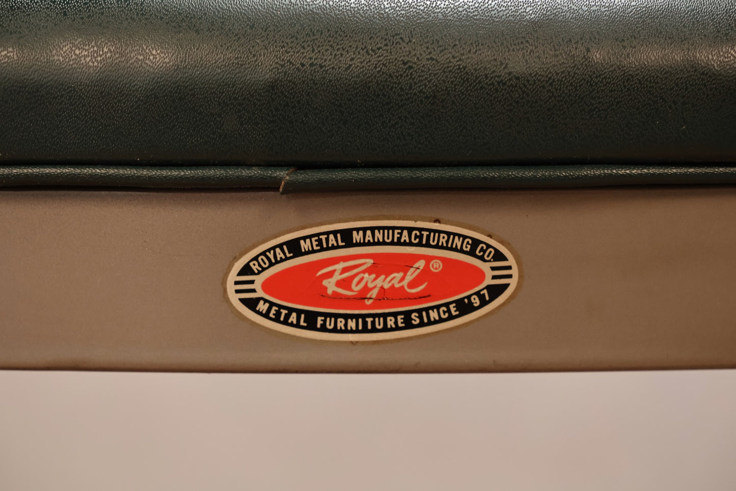Industrial Steel & Green Vinyl Side Chair
