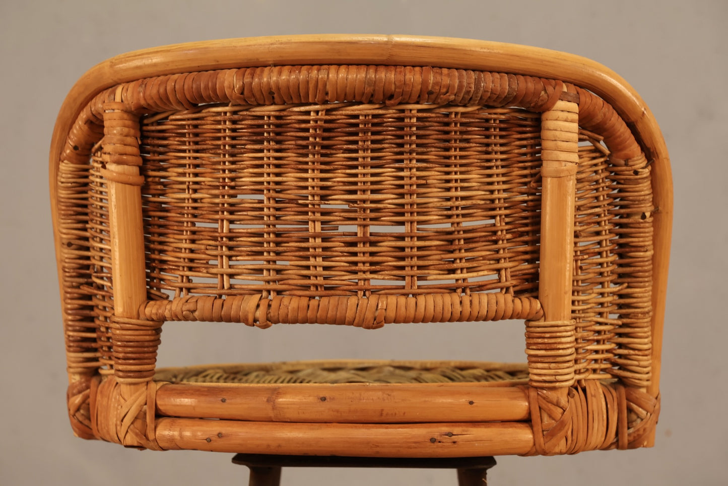 Bamboo & Iron Bar Stool