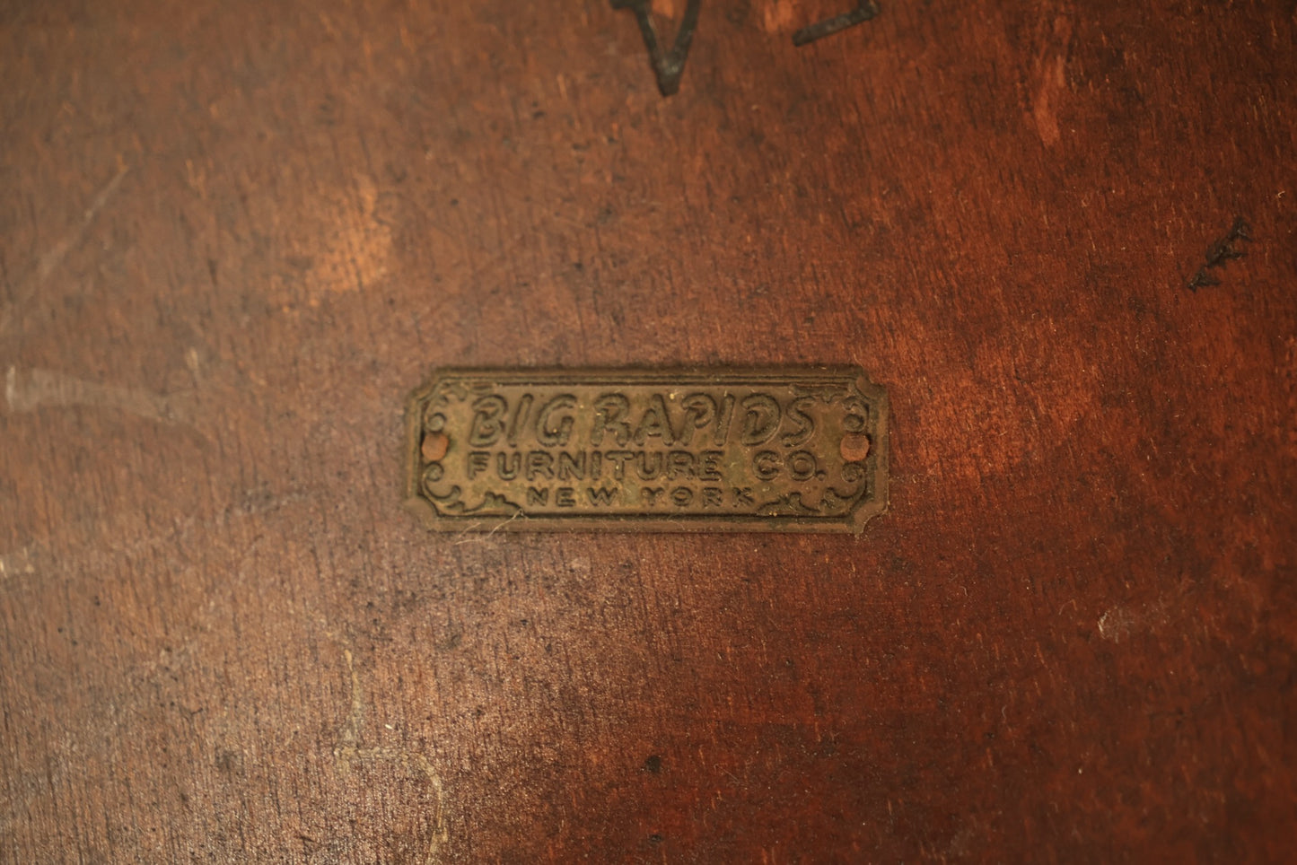 Antique Mahogany Leather-Top Occasional Table