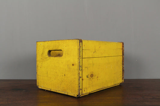 Rustic Yellow Wooden Crate