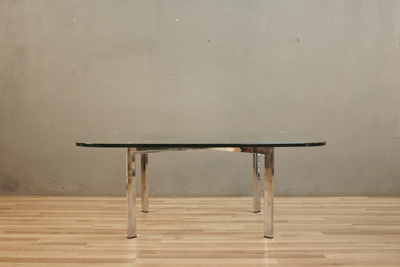 Chrome & Glass X-Base Coffee Table – ONLINE ONLY