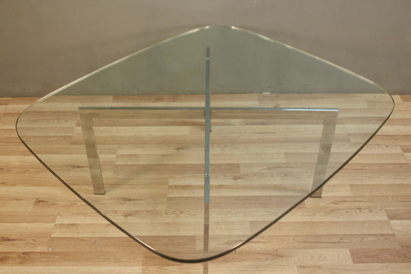 Chrome & Glass X-Base Coffee Table – ONLINE ONLY