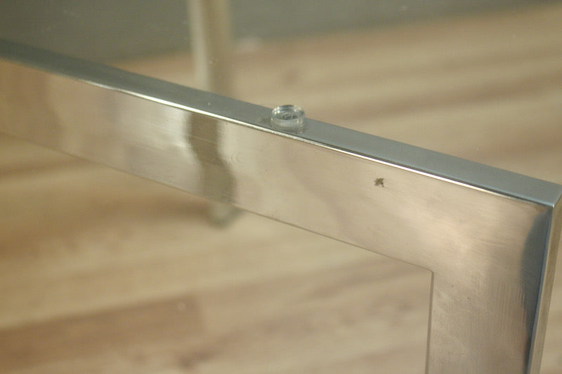 Chrome & Glass X-Base Coffee Table – ONLINE ONLY