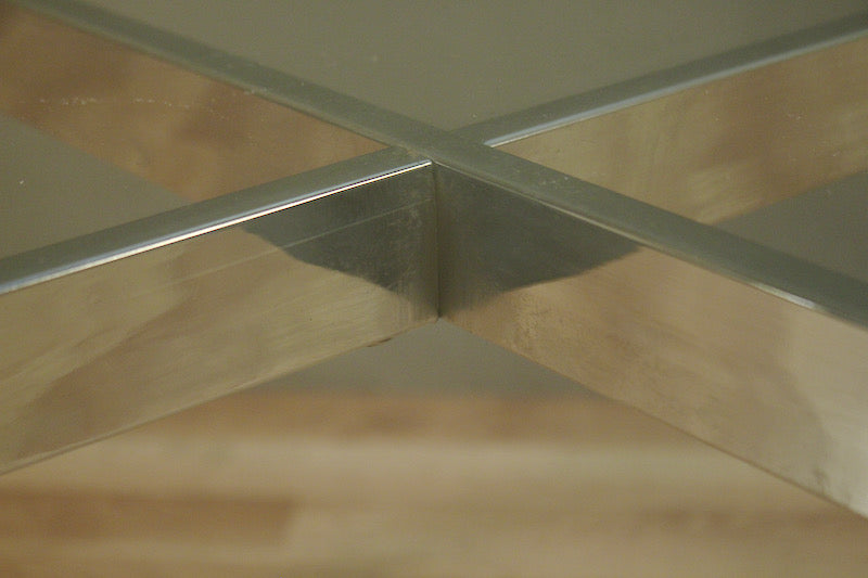 Chrome & Glass X-Base Coffee Table – ONLINE ONLY