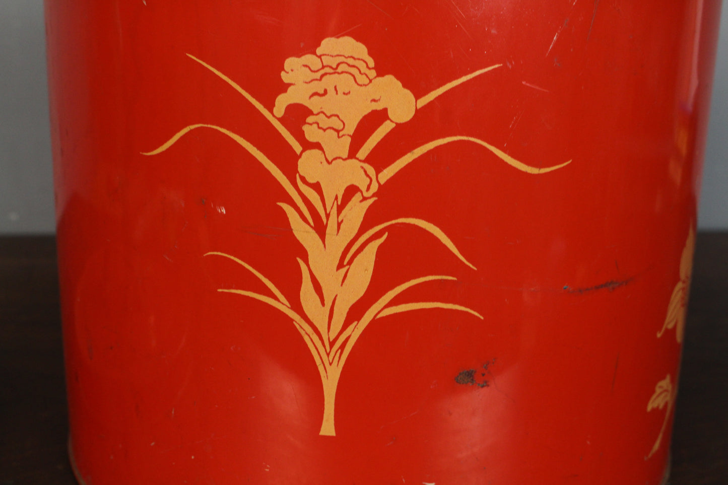 Red Iris Metal Bucket