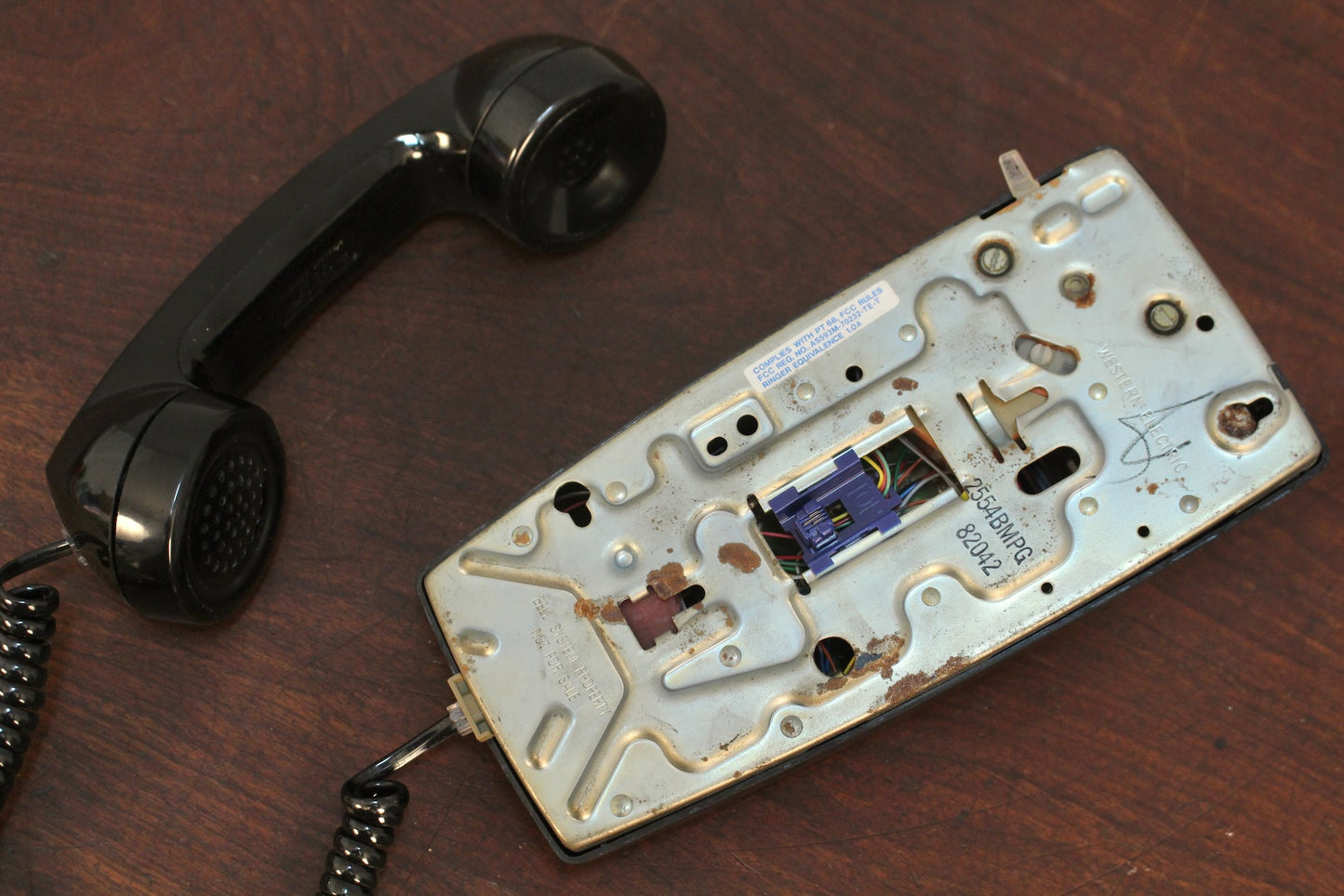Black Wall-Mount Touch-Tone Telephone