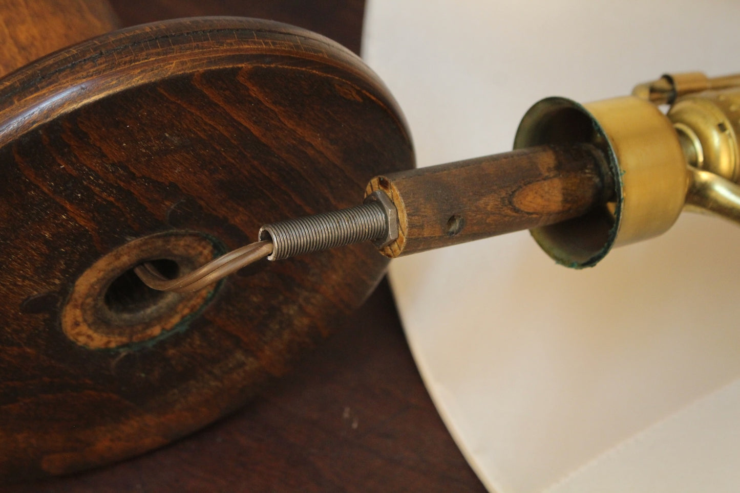 Wooden Spool Table Lamp