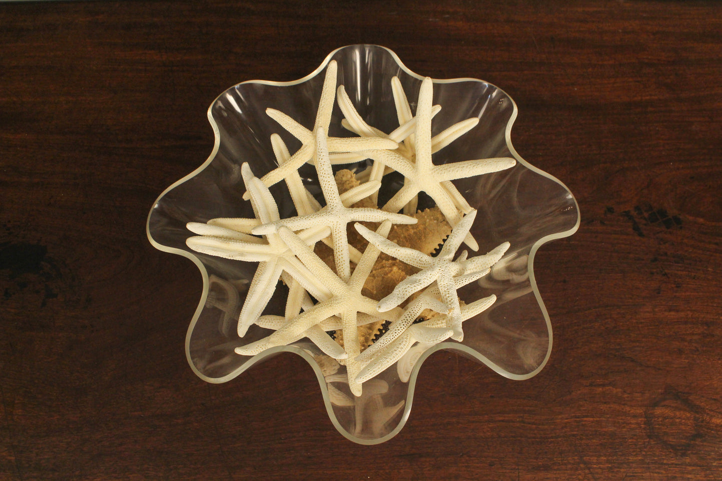 Wavy Glass Bowl of Starfish