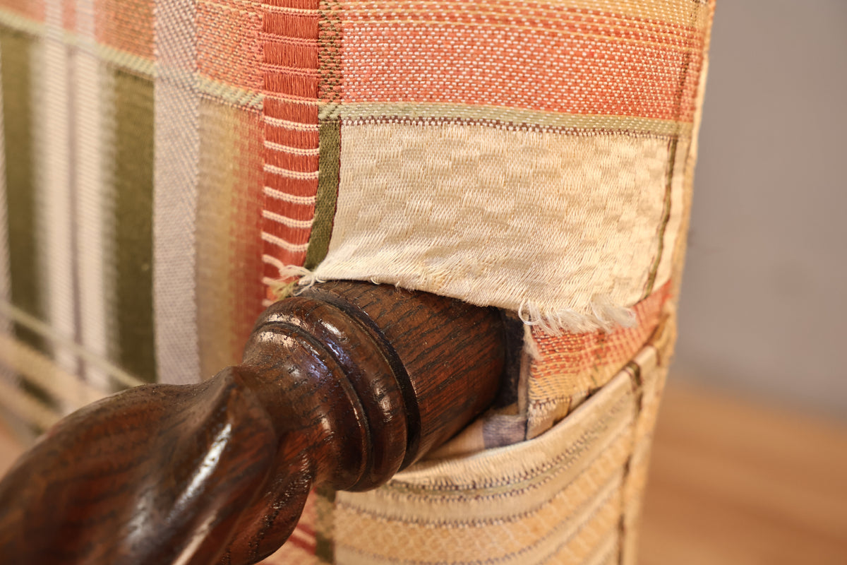 Plaid Barley Twist Armchair