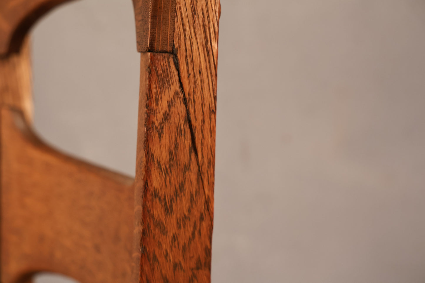 Antique Tiger Oak & Blush Side Chair