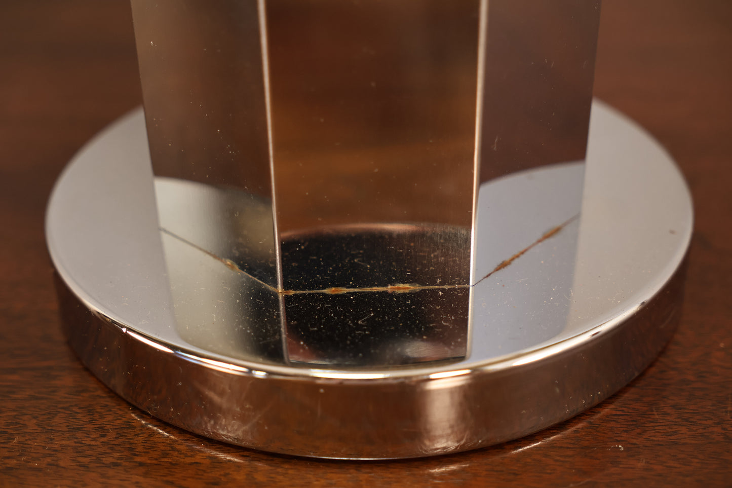 Chrome Octagonal Table Lamp