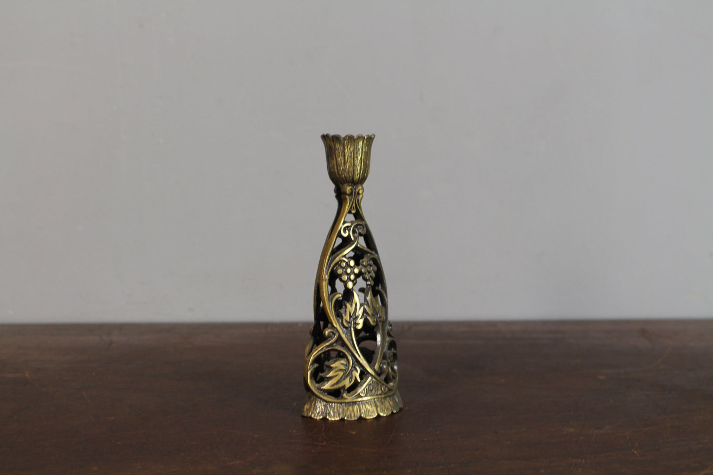 Pair of Brass Grapes Candlesticks