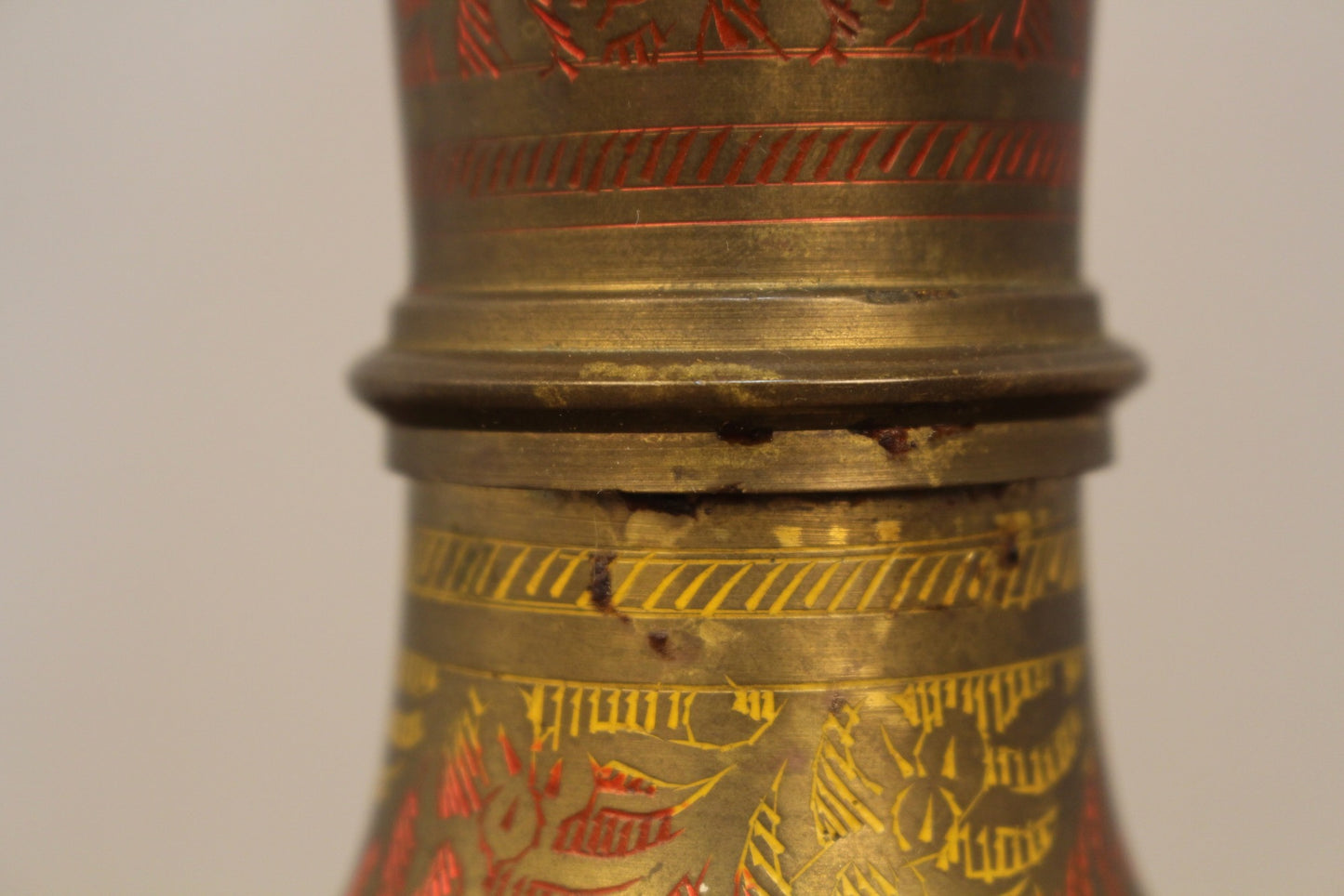 Small Etched Brass Table Lamp