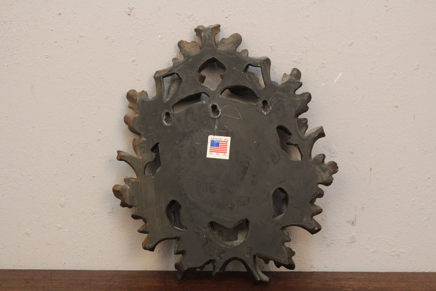 Carved Wood Wall Clock