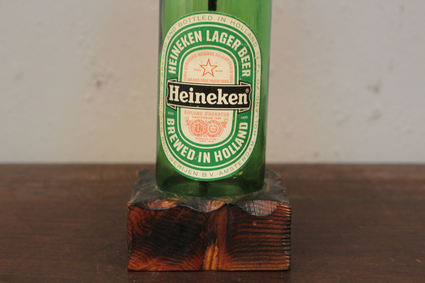 Small Heineken Bottle Table Lamp