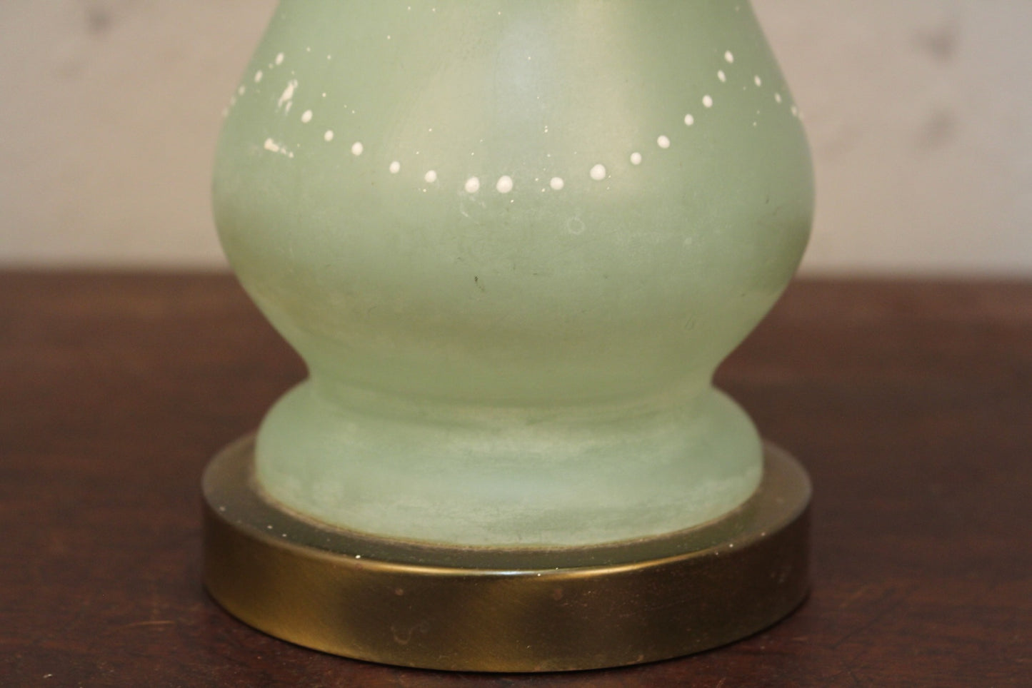 Small Floral & Seafoam Glass Table Lamp