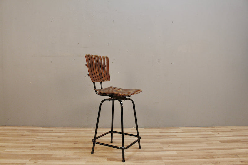 Umanoff-Style Slatted Swivel Counter Stool