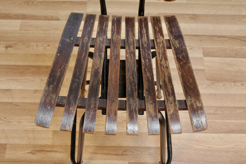 Umanoff-Style Slatted Swivel Counter Stool