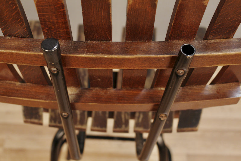 Umanoff-Style Slatted Swivel Counter Stool