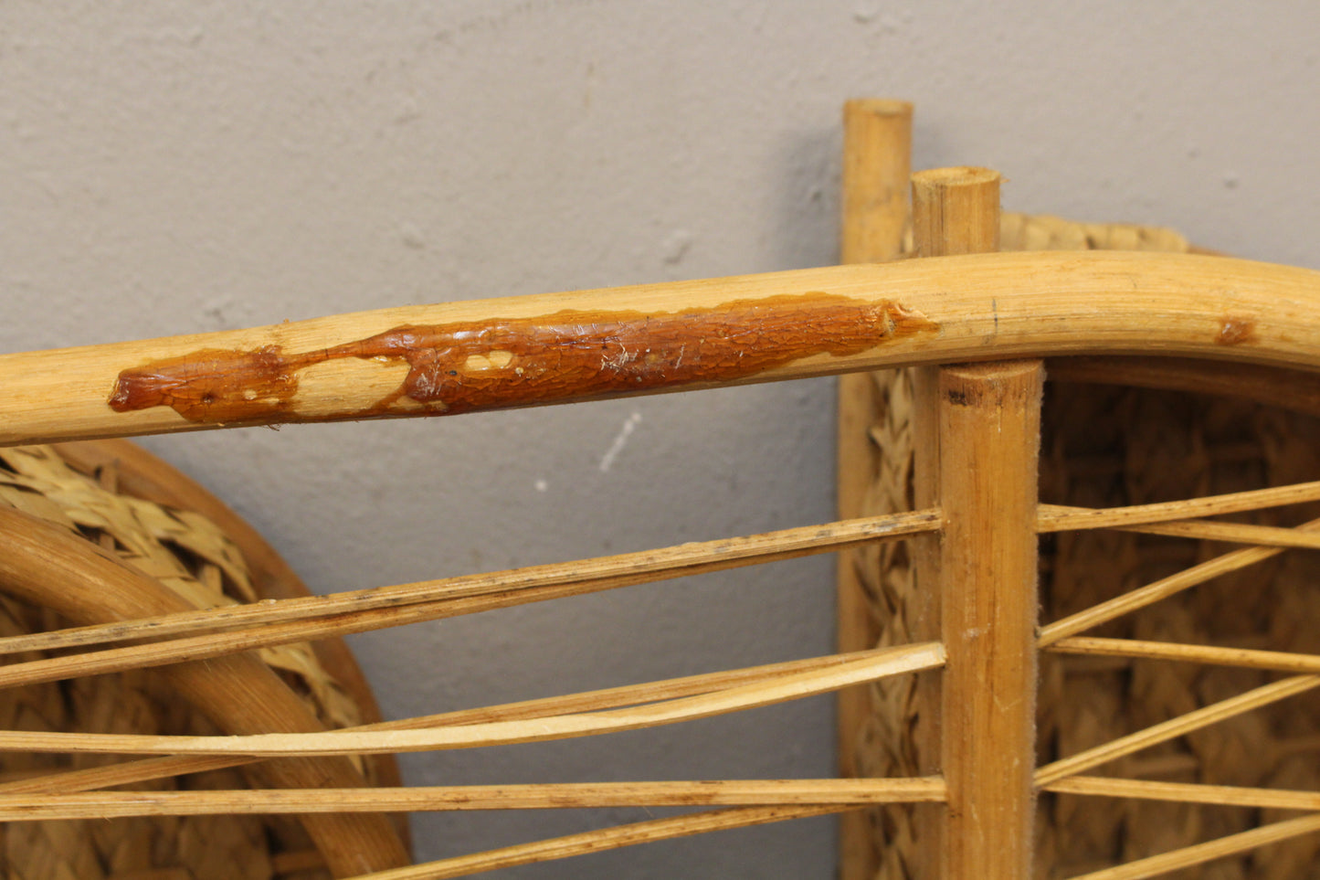 Slim Rattan 2-Tier Wall Shelf