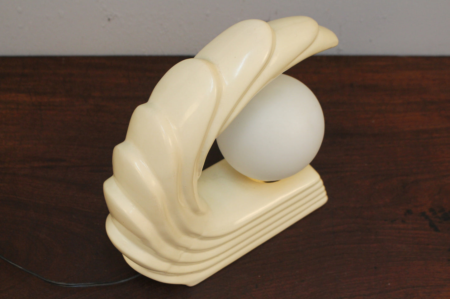 1980s Ceramic Wave Prop Table Lamp