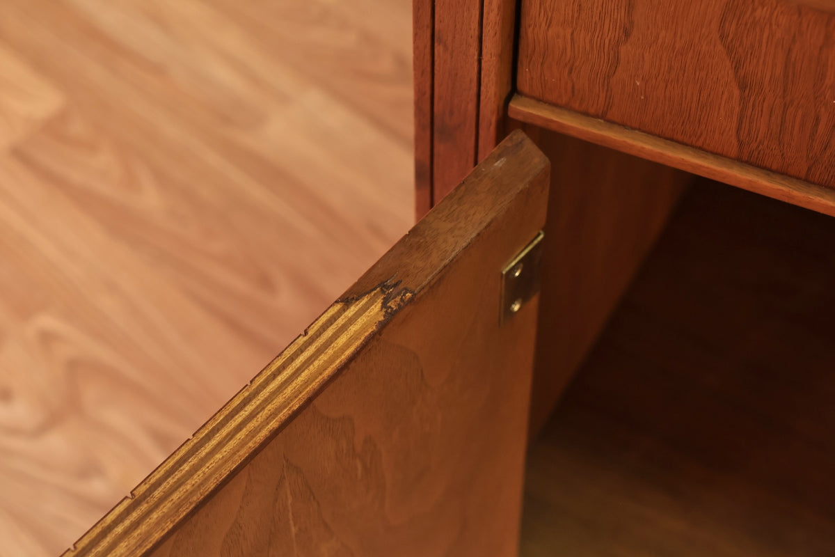 Concave Mid Century 4-Door Credenza