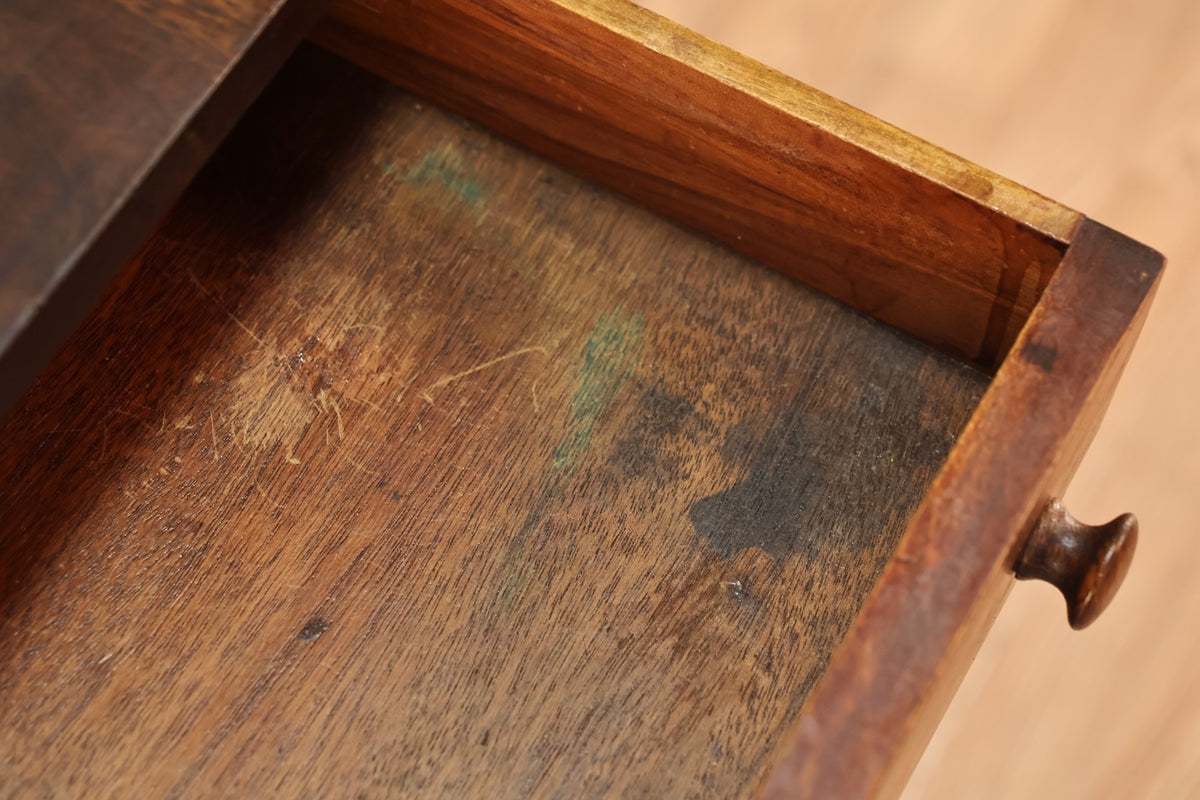 Mahogany Drop-Leaf 2-Drawer End Table