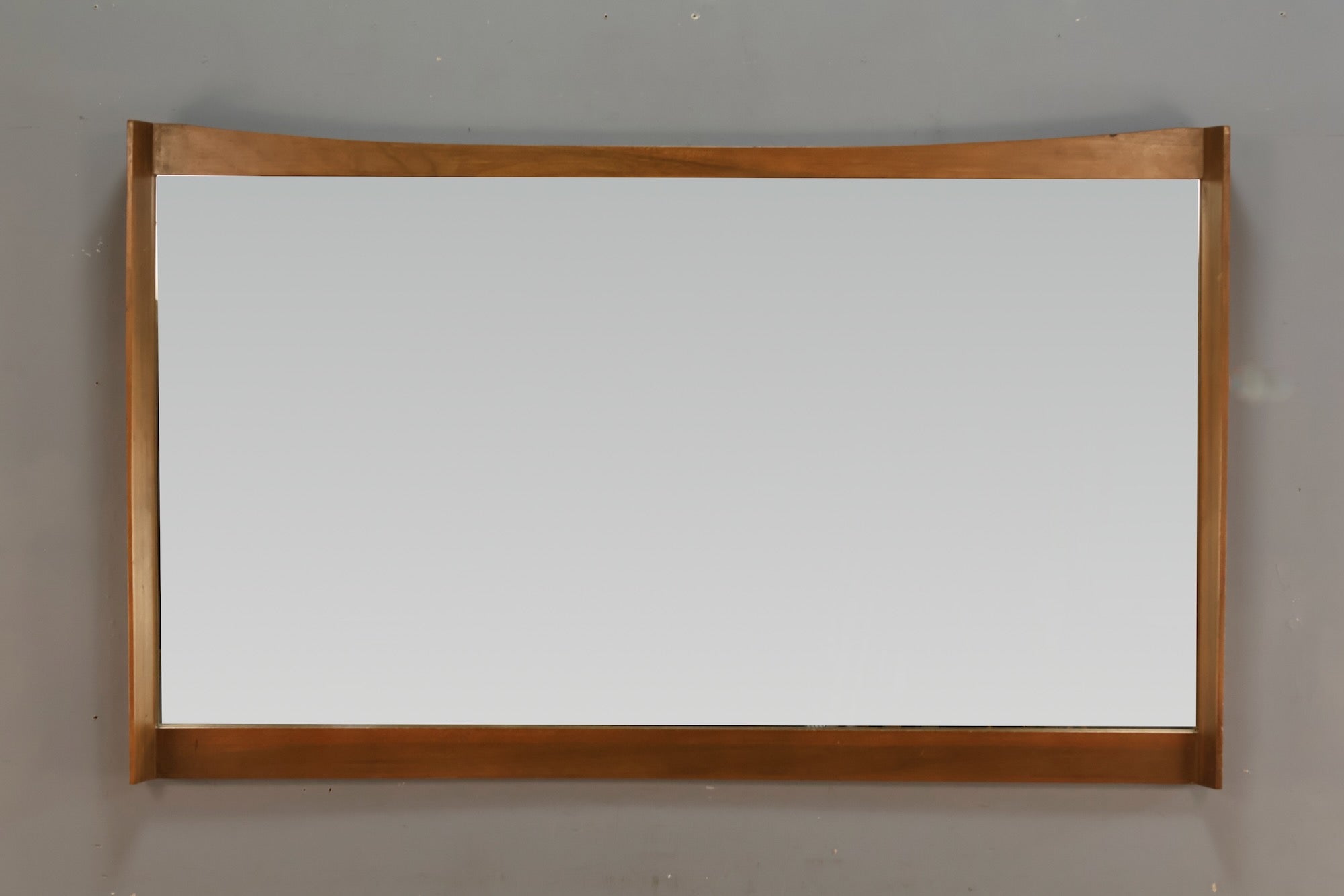 Large Horizontal Sculpted Walnut Mirror - ONLINE ONLY – Furnish Green