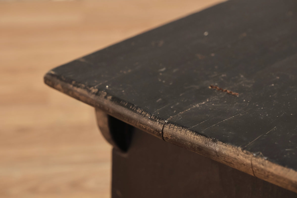 Rustic Black Footstool