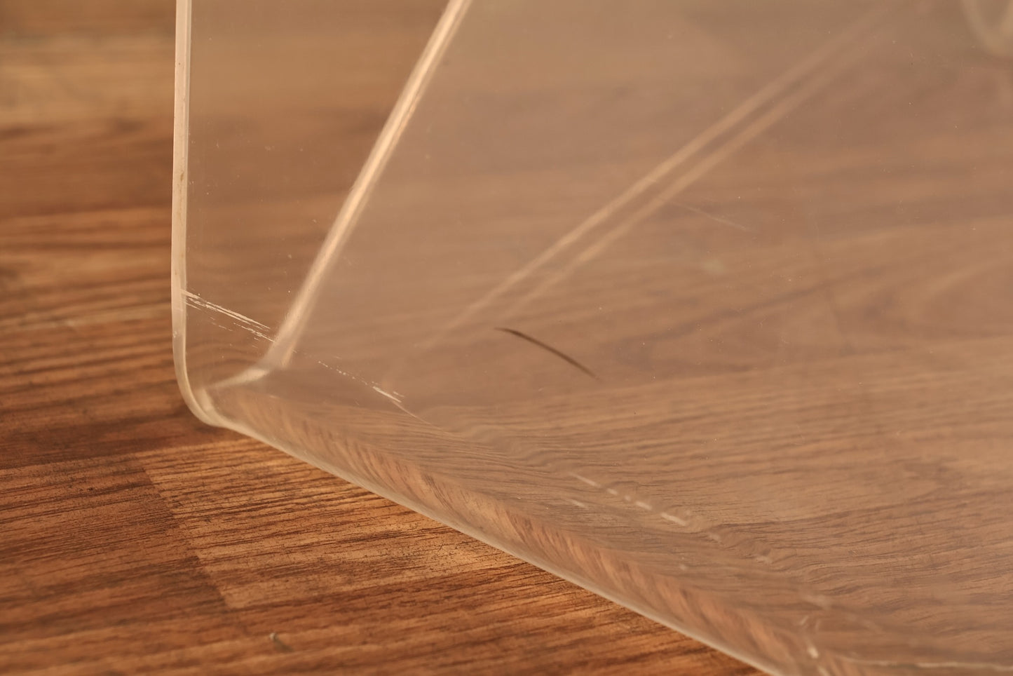 Smoked Glass & Lucite "W" Low Side Table - ONLINE ONLY