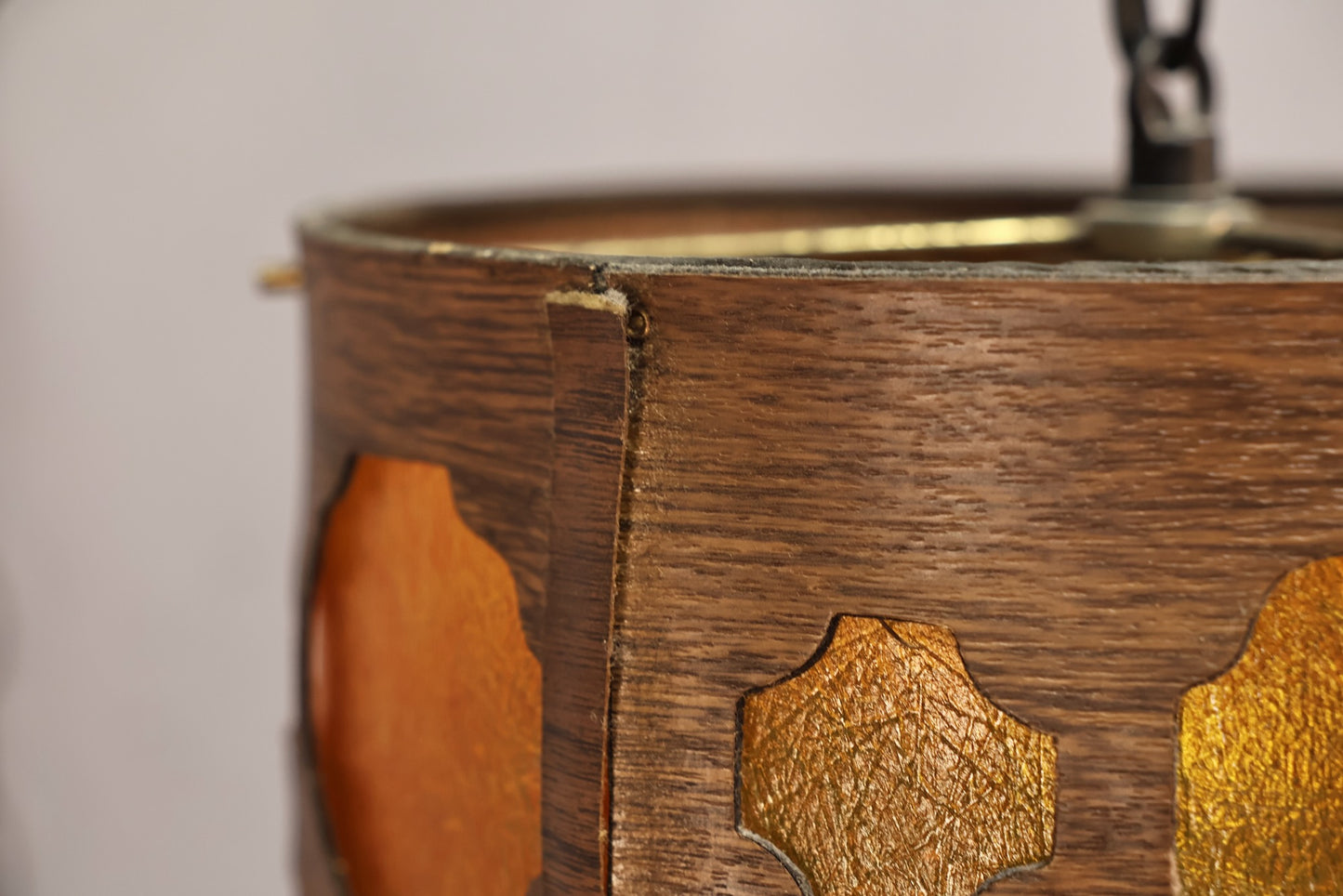 1970s Amber & Green Swag Lamp - ONLINE ONLY
