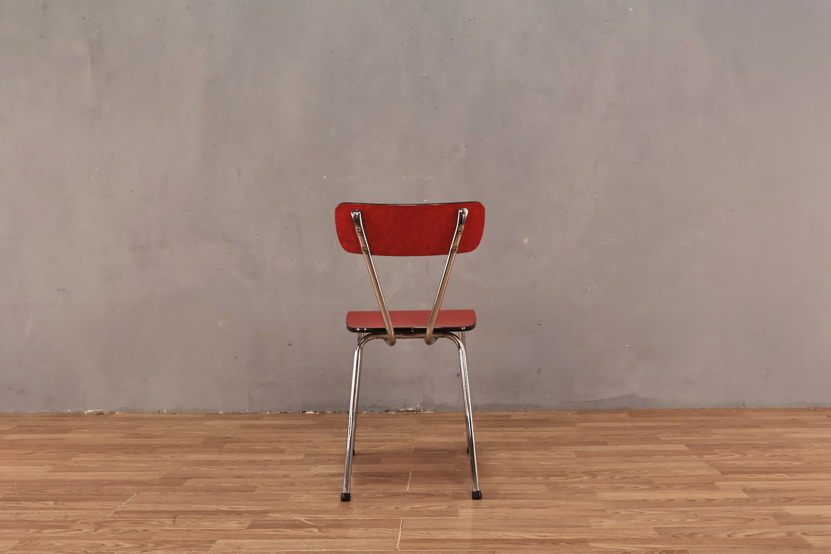 Atomic Red Formica "V" Side Chair