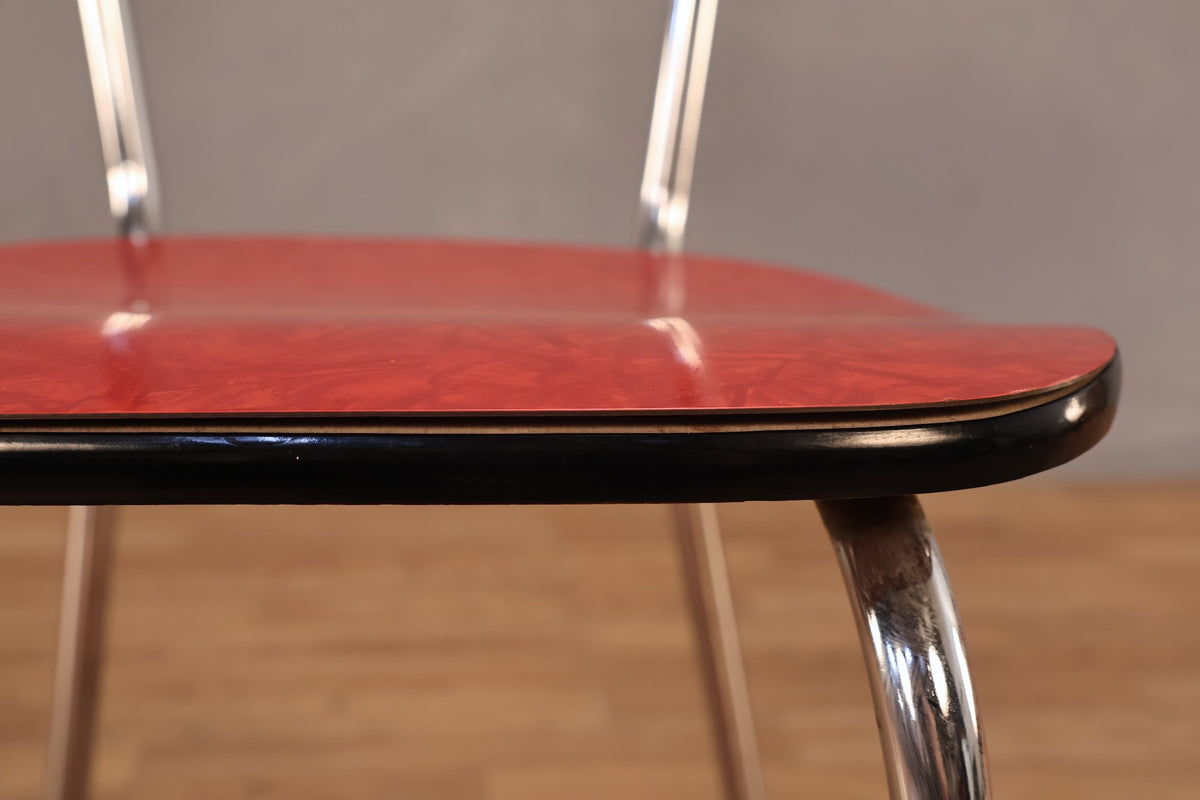 Atomic Red Formica Side Chair