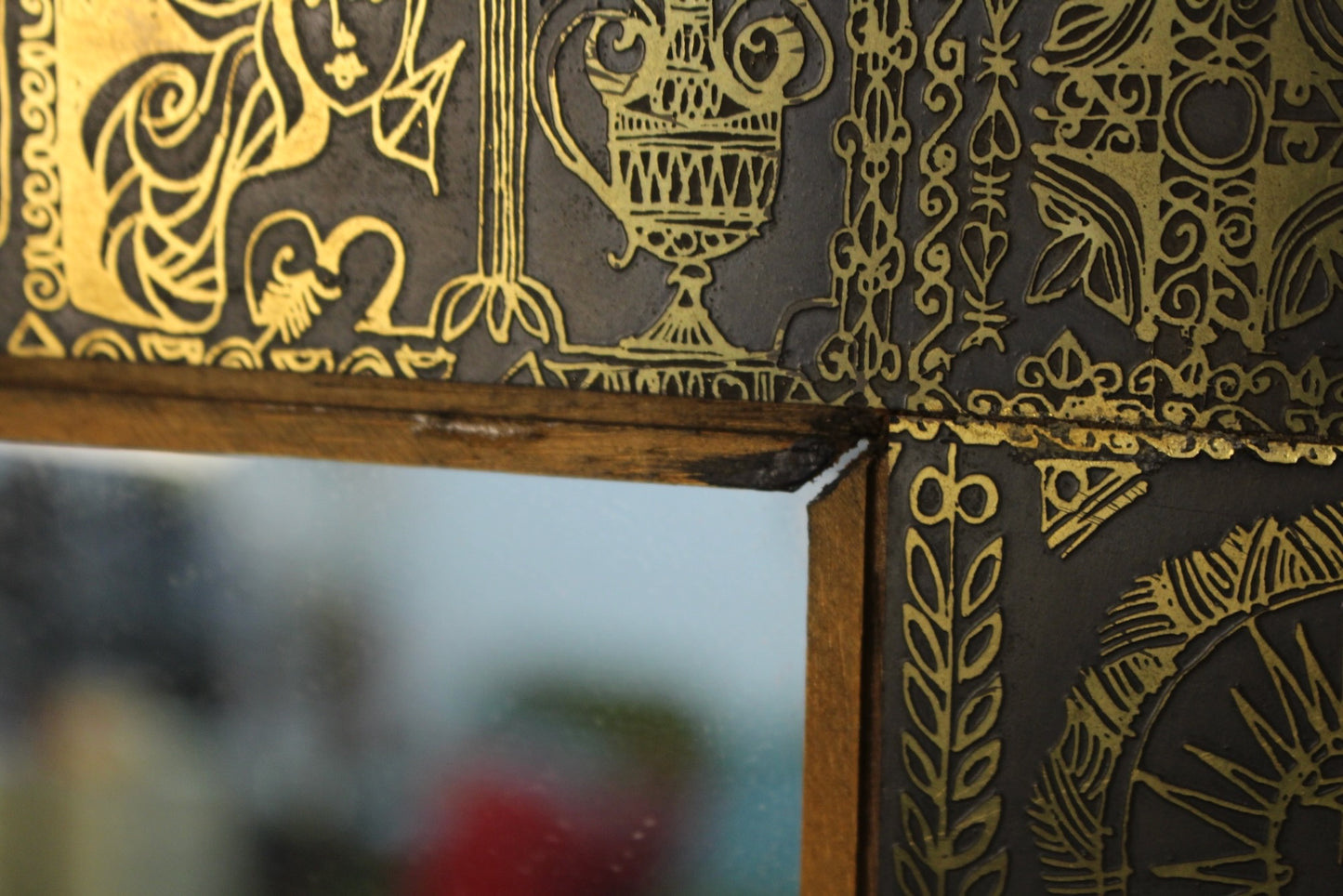 1970s Golden Graphics Mirror